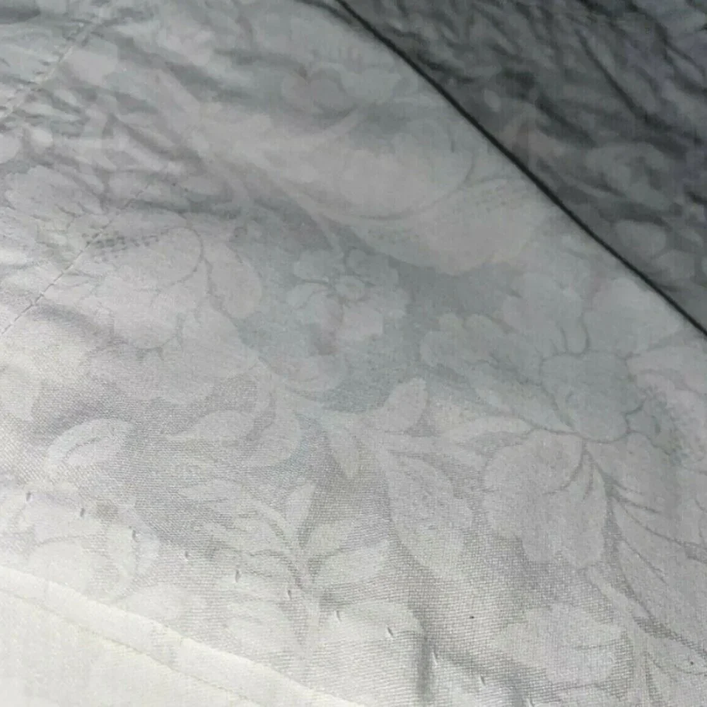Vintage 70s JC Penney White Valance Curtain Wide Luxury Rare Solid Floral Print
